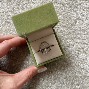 Dean Harris for Target Silver Peace Sign Ring One Size
